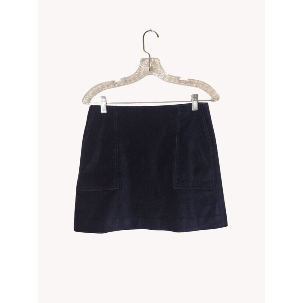 Gap Skirt 2 Velvet Lined Pockets Mini Blue Holiday Party Festive